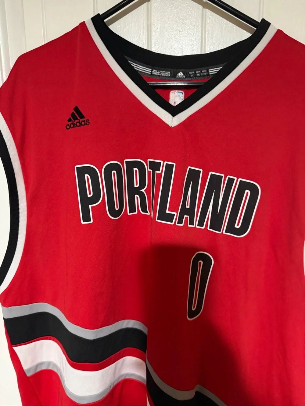 Men's size 2XL adidas Damian Lillard   Portland Trail Blazers Jersey